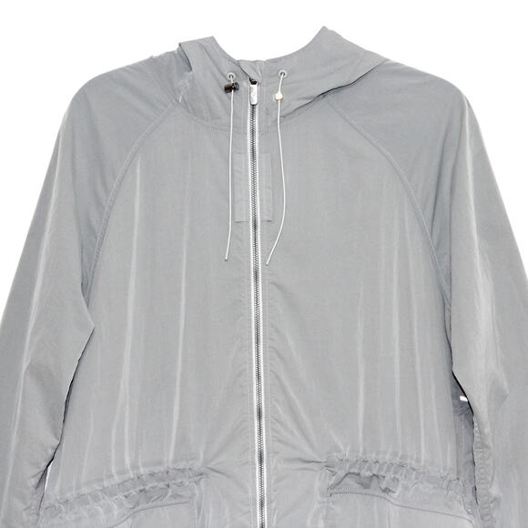 Lululemon Rare Grey Long Windbreaker Jacket Rain Jacket Size 10 - Picture 3 of 15